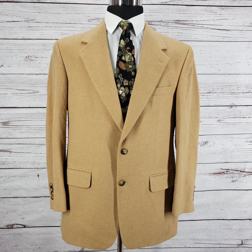 Bill Blass Men's Tan 100%Camel Hair Classic Sportscoat Blazer Size 40R